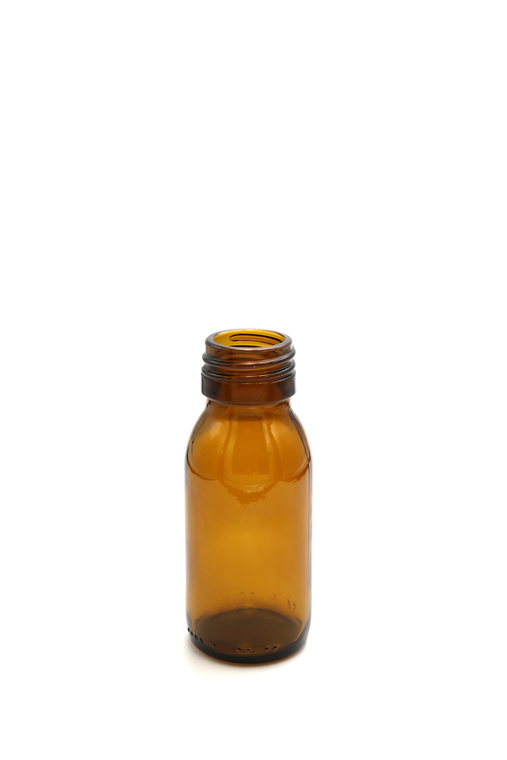 Bouteille de sirop de 60ml en verre brun PP28